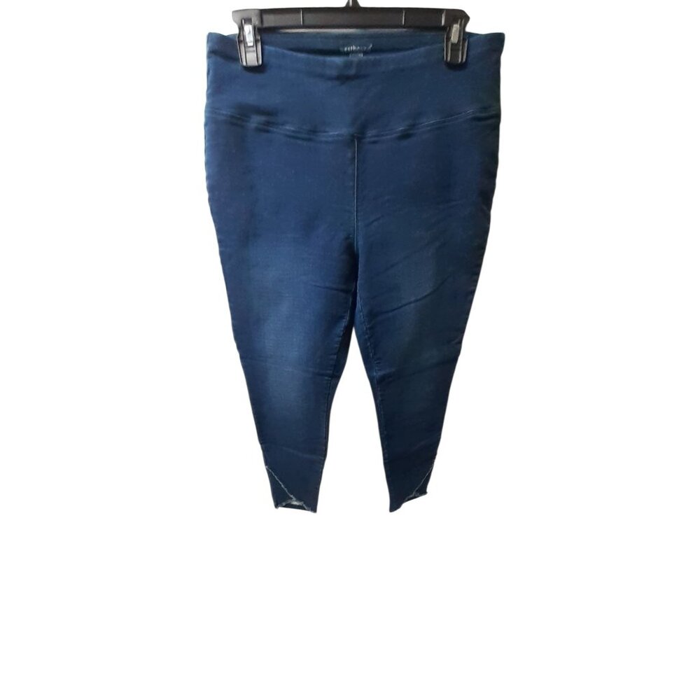 Westbound Pull On Jegging Jeans Womens Petites Size PM Blue Denim Raw Hem